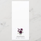 Purple Flowers, Plum Flowers, Vrijgezellenfeest Me Menu (Achterkant)