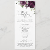 Purple Flowers, Plum Flowers, Wedding Program Programma (Voorkant)