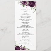 Purple Flowers, Plum Flowers, Wedding Program Programma (Achterkant)