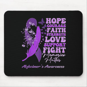 Purple Flowers Ribbon Memories Heimers Awareness Muismat