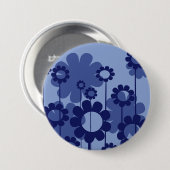 Purple Flowers Ronde Button 7,6 Cm (Voorkant /achterkant)