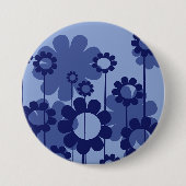 Purple Flowers Ronde Button 7,6 Cm (Voorkant)