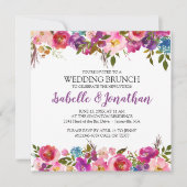 Purple Flowers Summer Wedding Brunch Uitnodigingen (Voorkant)