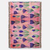 Purple Flowers Throw Blanket Deken (Voorkant Verticaal)