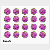 Purple Flowers uit San Francisco Ronde Sticker (Vel)