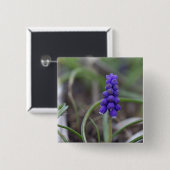 Purple Flowers Vierkante Button 5,1 Cm (Voorkant /achterkant)