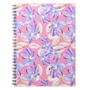 Purple Flowers: Waterverf bloemenelegantie. Notitieboek