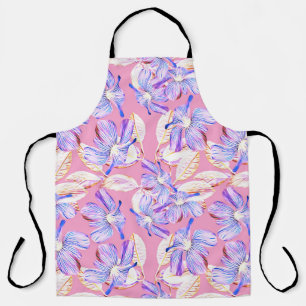 Purple Flowers: Waterverf bloemenelegantie. Schort