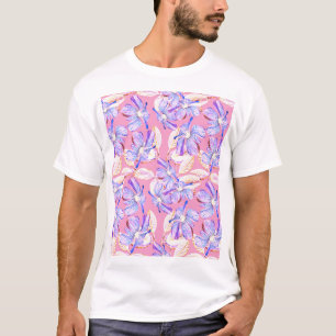 Purple Flowers: Waterverf bloemenelegantie. T-shirt