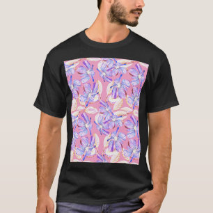 Purple Flowers: Waterverf bloemenelegantie. T-shirt