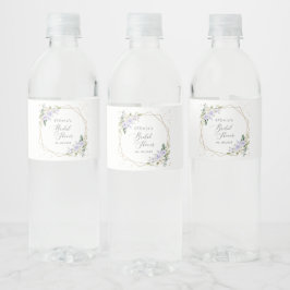 Purple Flowers, White Flowers, Boho, Bridal Shower Waterfles Etiket