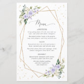 Purple Flowers, White Flowers, Bridal Shower Menu (Devant)