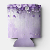 Purple Flowers with Dangling Pearls Can Cooler (Achterkant)