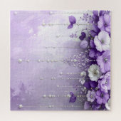 Purple Flowers with Dangling Pearls Jigsaw Puzzle (Horizontal)