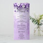 Purple Flowers with Dangling Pearls Menu (Staand voorkant)