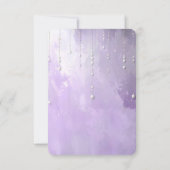 Purple Flowers with Dangling Pearls RSVP Card (Dos)