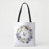 Purple Flowers WreatMonogram Canvas tas (Voorkant)