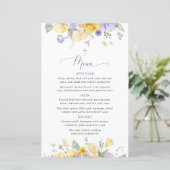 Purple Flowers, Yellow Flowers, Baptism Menu (Staand voorkant)