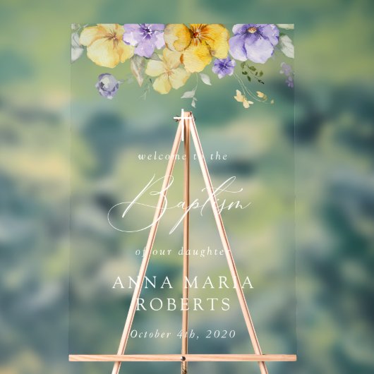 Purple Flowers, Yellow Flowers, Baptism Welcome (Neutre)