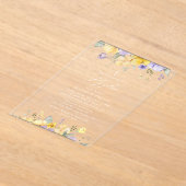 Purple Flowers, Yellow Flowers, Boho, Baptism Acryl Uitnodigingen (Laagn)