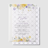 Purple Flowers, Yellow Flowers, Boho, Baptism Vellum Uitnodigingen (Offset (Uitnodiging))