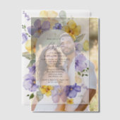 Purple Flowers, Yellow Flowers, Boho, Baptism Vellum Uitnodigingen (Offset (Koppel))