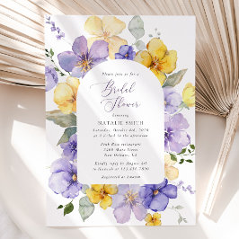 Purple Flowers, Yellow Flowers, Bridal Shower Kaart