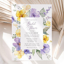 Purple Flowers, Yellow Flowers, Bridal Shower Kaart