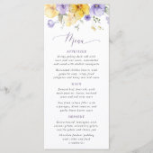 Purple Flowers, Yellow Flowers, Bridal Shower Menu (Devant)