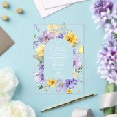 Purple Flowers, Yellow Flowers, First Communion Acryl Uitnodigingen (Insitu (Huwelijk))