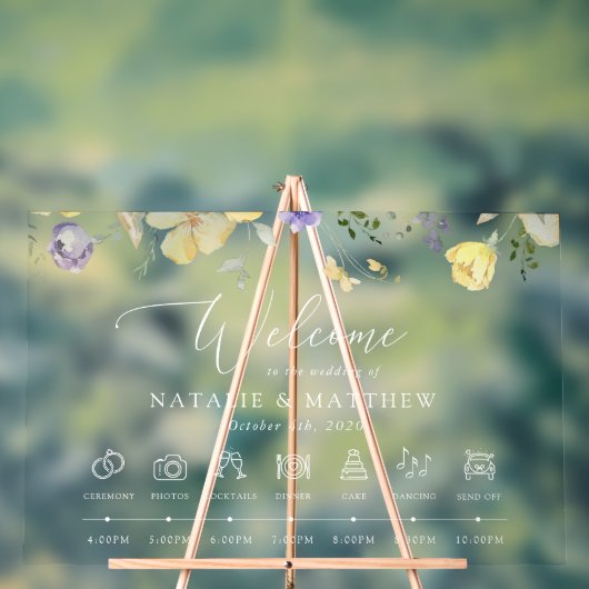 Purple Flowers, Yellow Flowers, Wedding Timeline (Neutre)