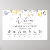 Purple Flowers, Yellow Flowers, Wedding Timeline Poster (Voorkant)