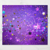 Purple foil background with Stars Bier Etiket (Enkel label)