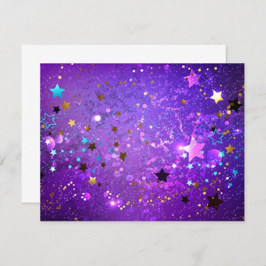 Purple foil background with Stars Kaart (Voorkant / Achterkant)