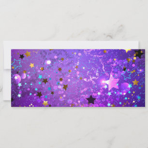 Purple foil background with Stars Kaart