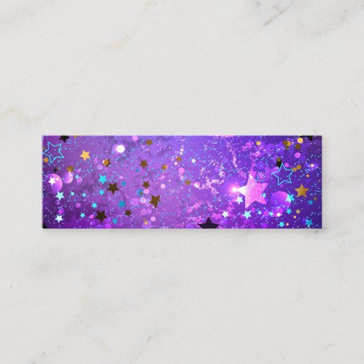 Purple foil background with Stars Mini Visitekaartje (Voorkant)