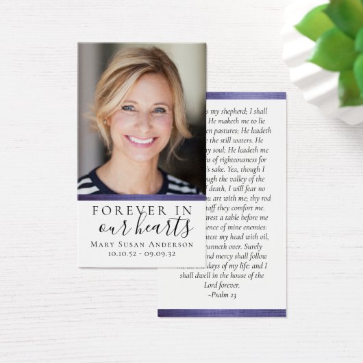 Purple Foil Forever in Our Hearts Memorial Card (Bureau)