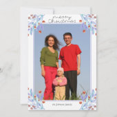 Purple Foliing Holly Berries Photo Carte de Noël (Devant)