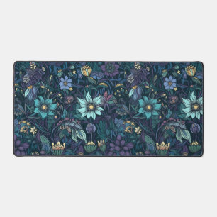 Purple foncé et Turquoise à motifs floraux