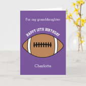 Purple Football Sport 12e Anniversaire Carte (Fleur jaune)