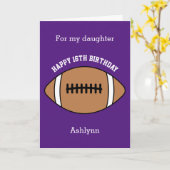 Purple Football Sport 16e Anniversaire Carte (Fleur jaune)