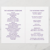Purple Forest Range Woodland Wedding Programme (Dos)