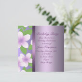Purple Frangipani Invitation d'anniversaire (Debout devant)
