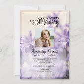 Purple Funérailles ordre de service Invitation (Devant)