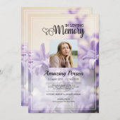 Purple Funérailles ordre de service Invitation (Devant / Derrière)