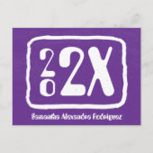 Purple Funky Class Année Graduation Carte postale (Devant)