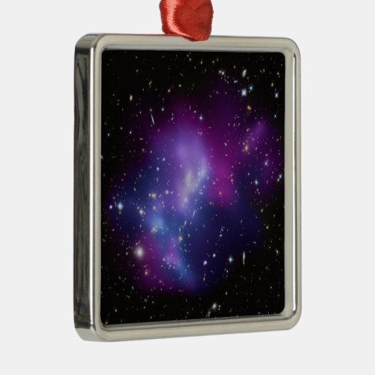 Purple Galaxy Cluster Space Image Metalen Ornament (Rechts)