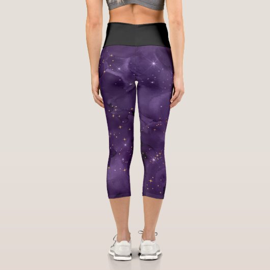 Purple Galaxy Series Design 8 Capri Leggings (Verso)