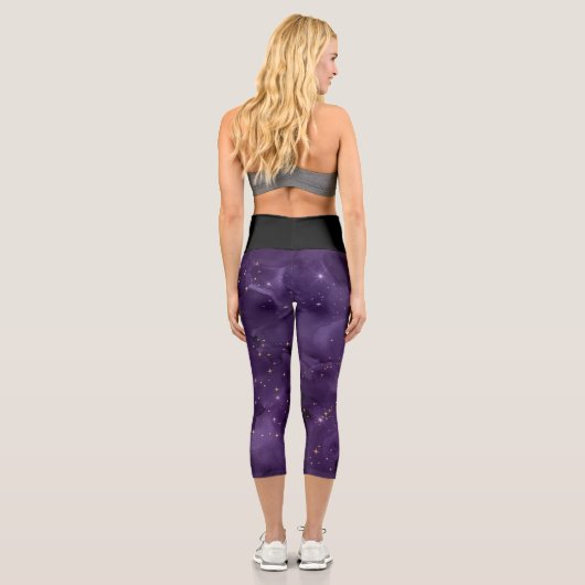 Purple Galaxy Series Design 8 Capri Leggings (Verso)