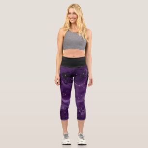 Purple Galaxy Series Design 8 Capri Leggings